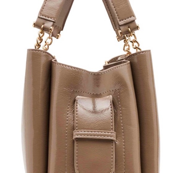 Anne Klein Bunnie Texture Shoulder Bag in Beige Tan Leather Tote Bag - Picture 8 of 13